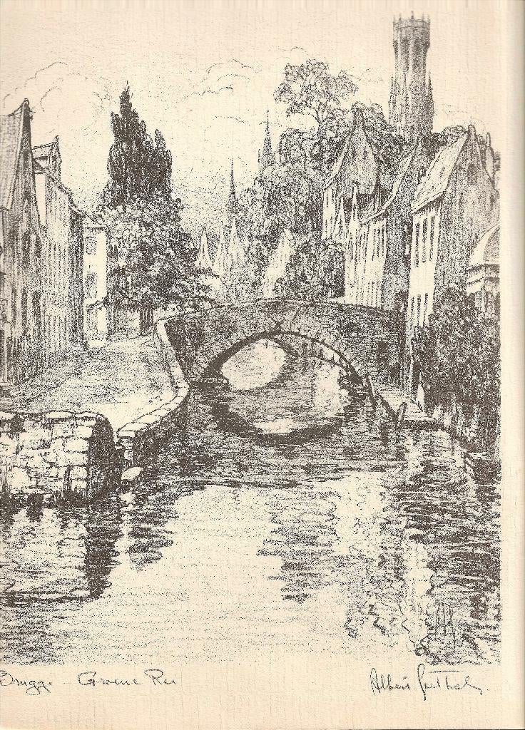 36 Lithografieën Brugge door Albert Goethals, Antiek en Kunst, Ophalen of Verzenden
