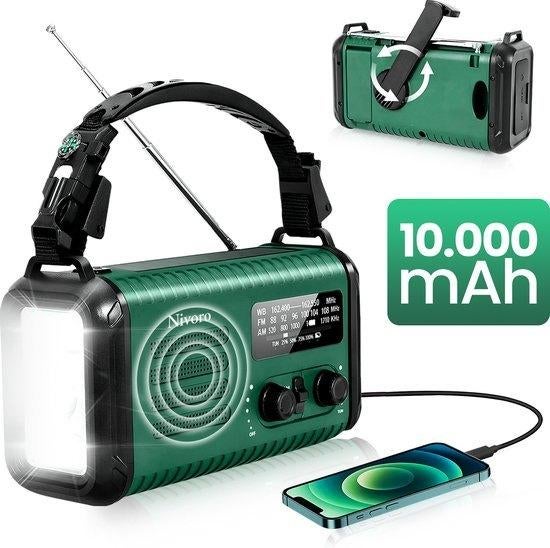Noodradio 10.000mAh opwindbaar met powerbank, Verzenden, Nieuw, Wereldontvanger