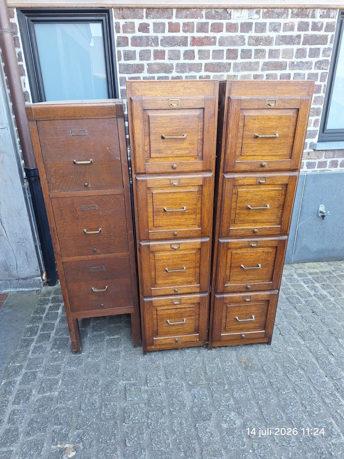 Antieke archiefkasten eik, Enlèvement, Utilisé