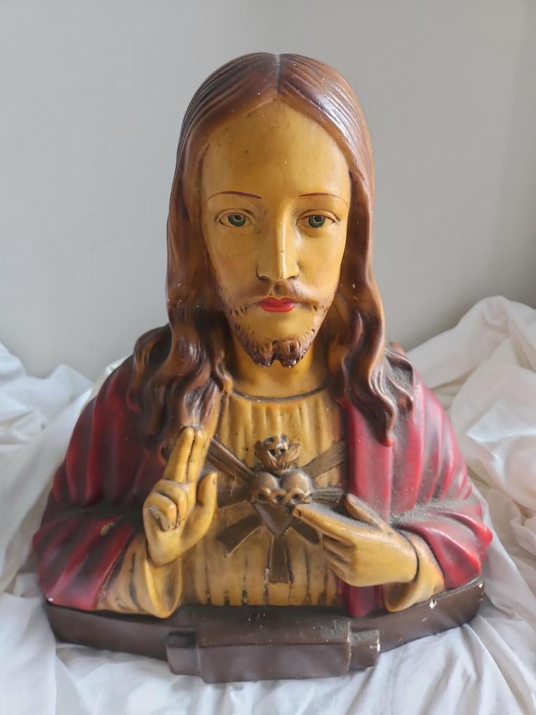 Vintage borstbeeld Jezus, Antiek en Kunst, Antiek | Religieuze voorwerpen, Ophalen