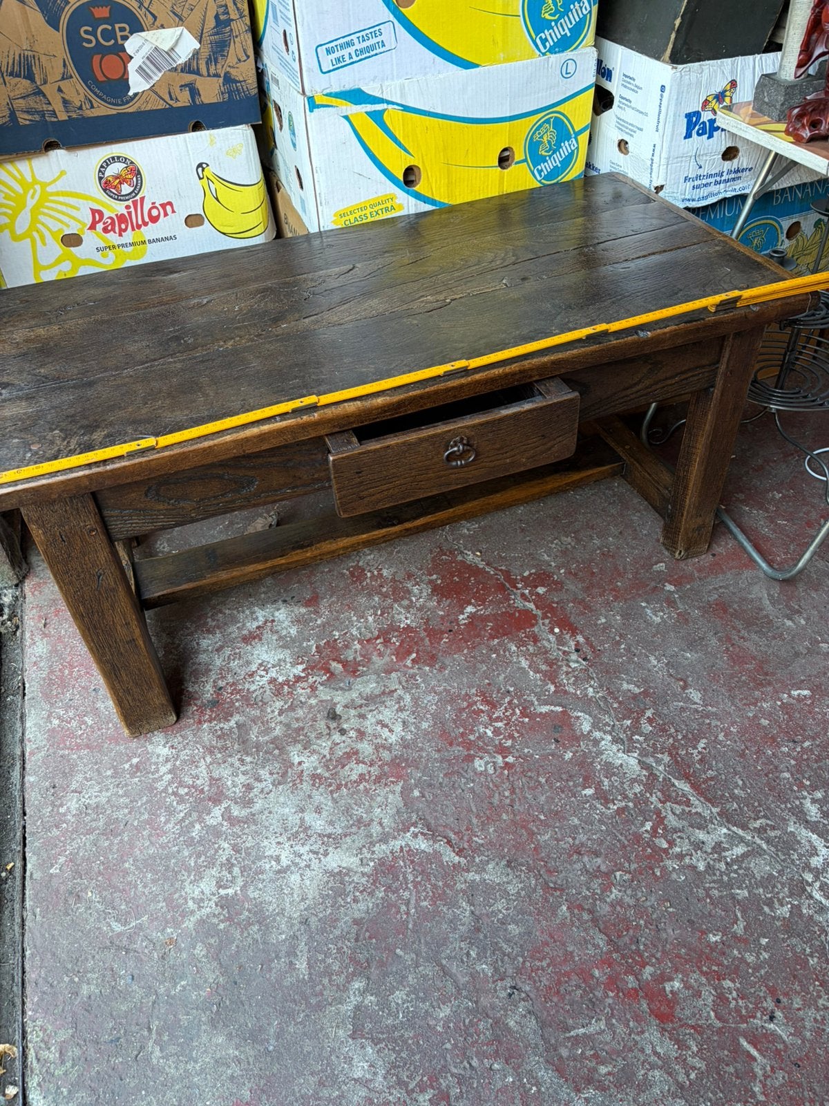 Antiek massief eiken salontafel 19e eeuw, Ophalen