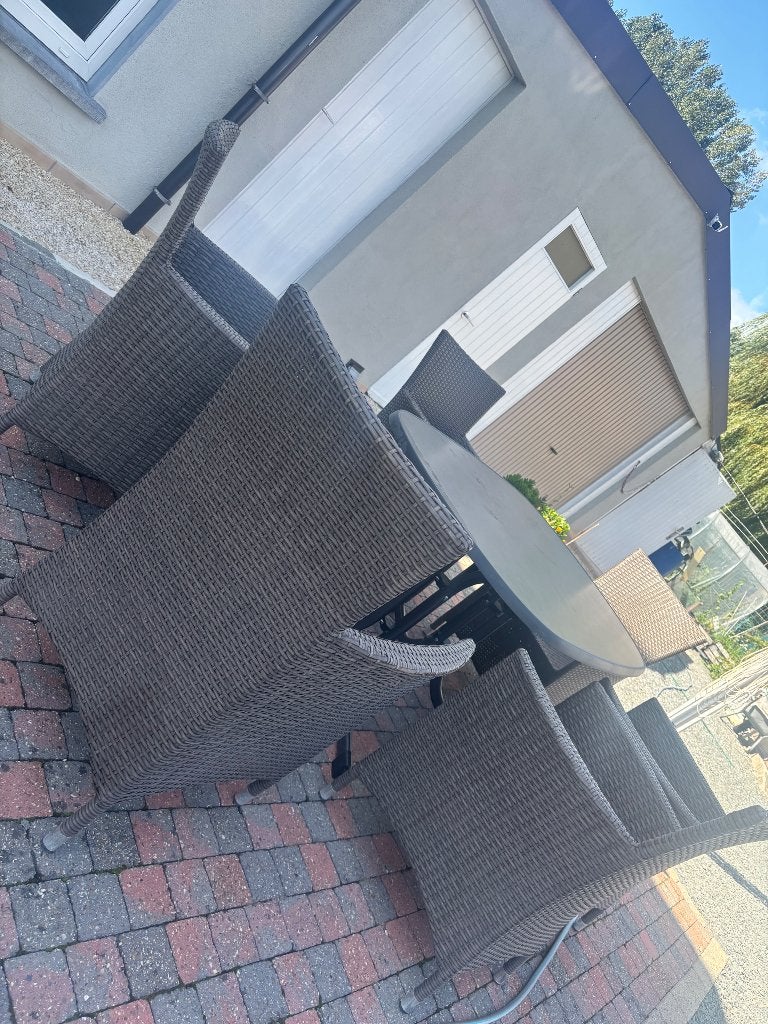 Tuinset met 6 loungestoelen + opbergkast, Ophalen, Gebruikt, Rotan, 6 zitplaatsen