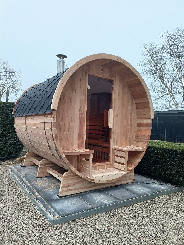 Barrel Sauna Red Cedar TR-270, Gratis sauna installatie!!!, Ophalen of Verzenden, Nieuw, Fins of Traditioneel, Complete sauna