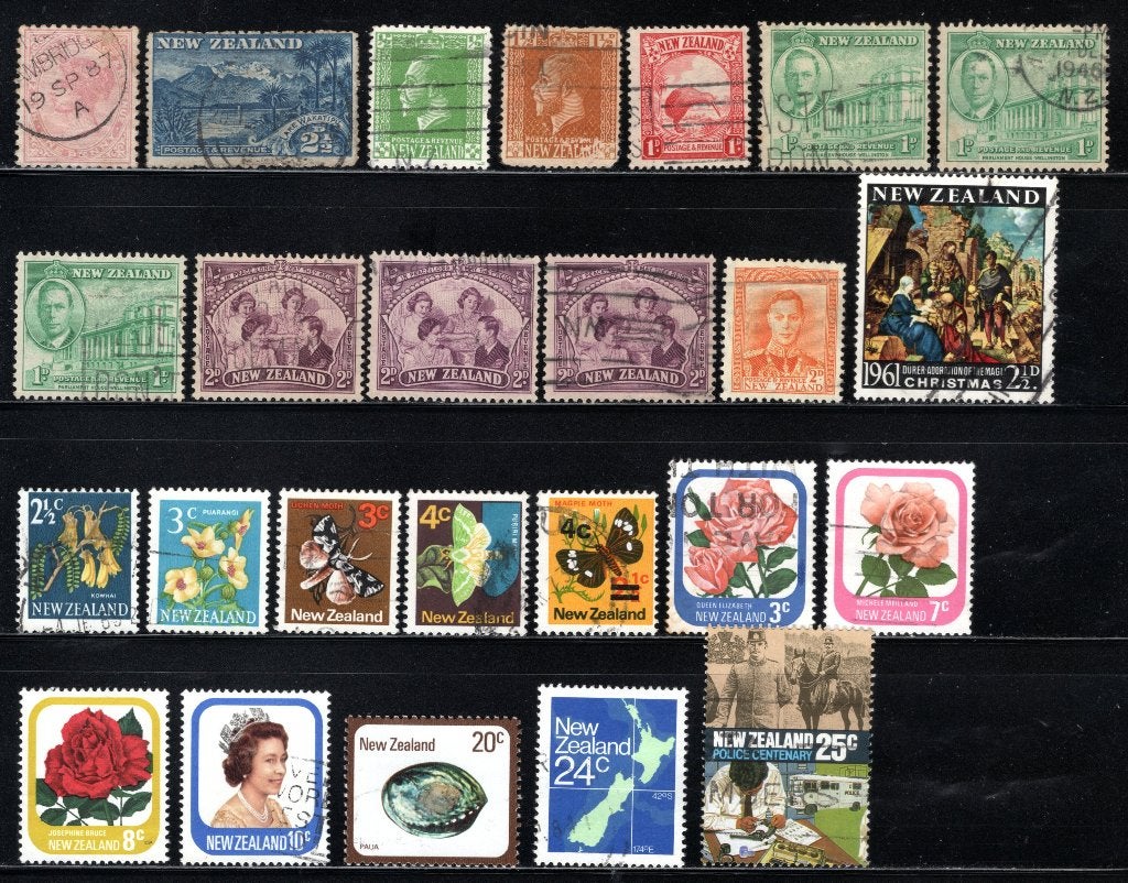 LOT DE TIMBRES DE NOUVELLE-ZÉLANDE, timbrés, Envoi, Affranchi