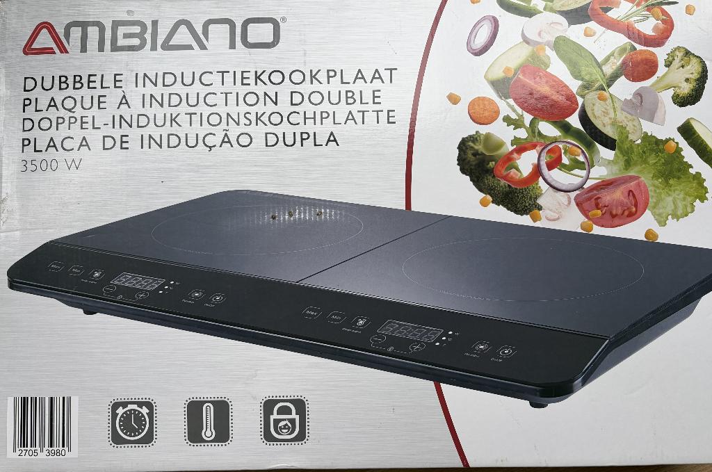 dubbele inductiekookplaat, Elektronische apparatuur, Kookplaten, Ophalen, 3 kookzones of minder, Zo goed als nieuw, Inductie
