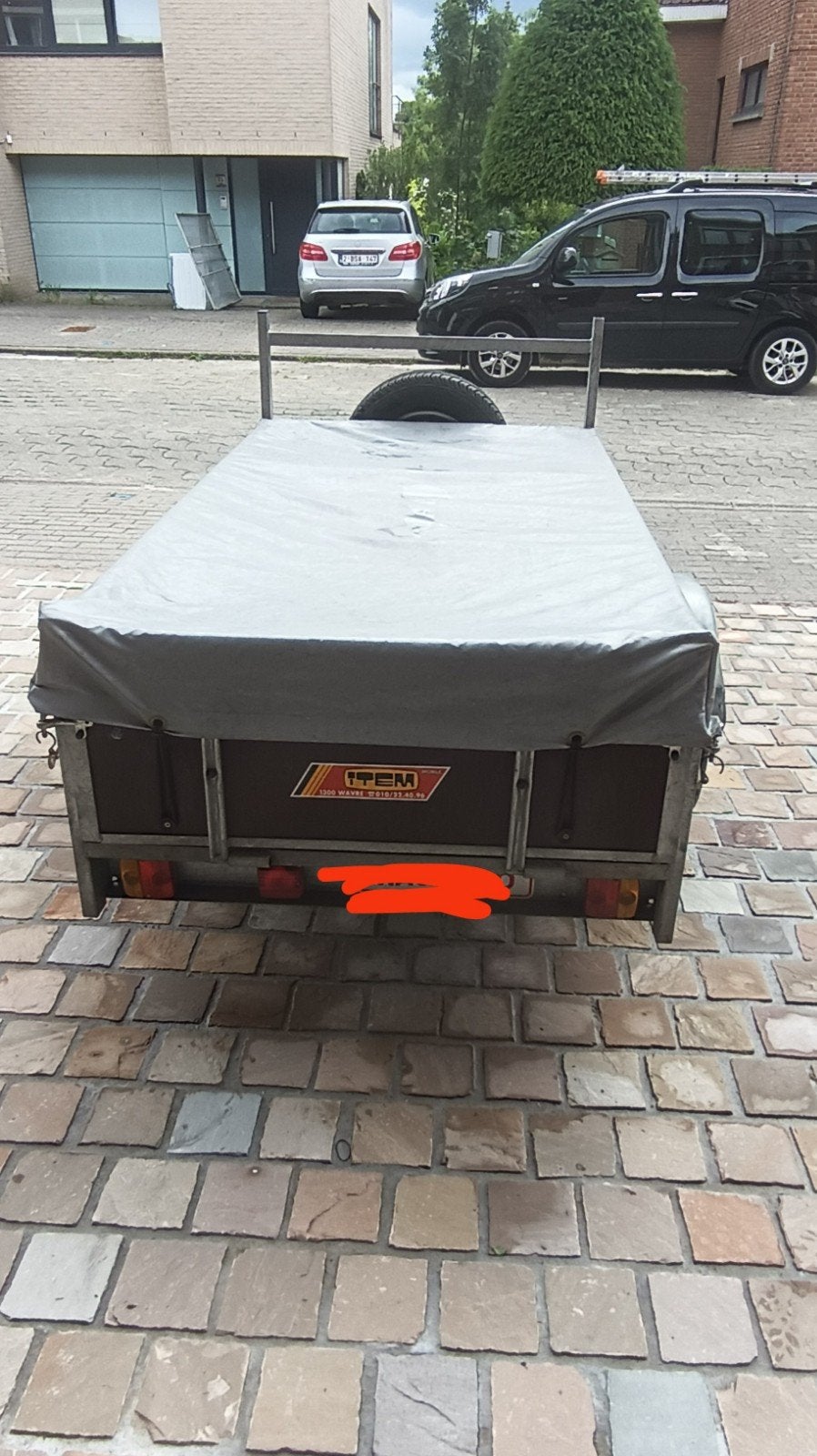 Remorque. Simple essieu 105x196.Avec bâche., Auto diversen, Aanhangers en Bagagewagens, Ophalen