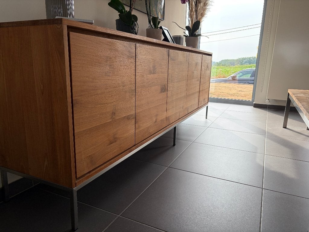 Buffet Ethnicraft Teak Essential, 5 portes, teck massif, Teck, Avec porte(s), 25 à 50 cm, 200 cm ou plus