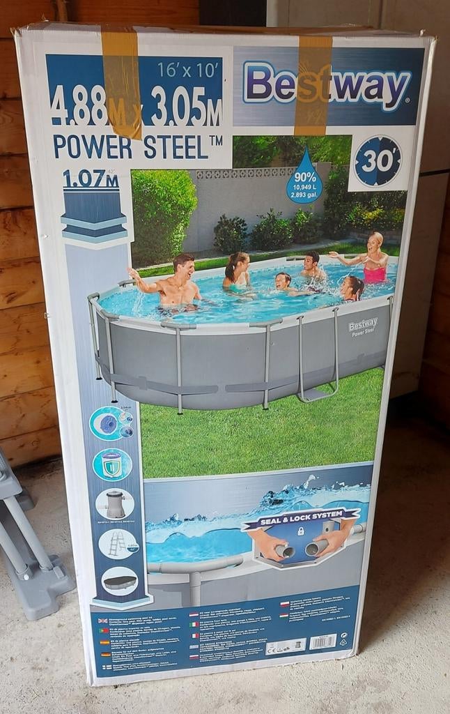 Piscine 11m³ + Pompe filtre à sable + Aspirateur robot NEUF, Neuf, 300 cm ou plus, Enlèvement, 80 à 120 cm