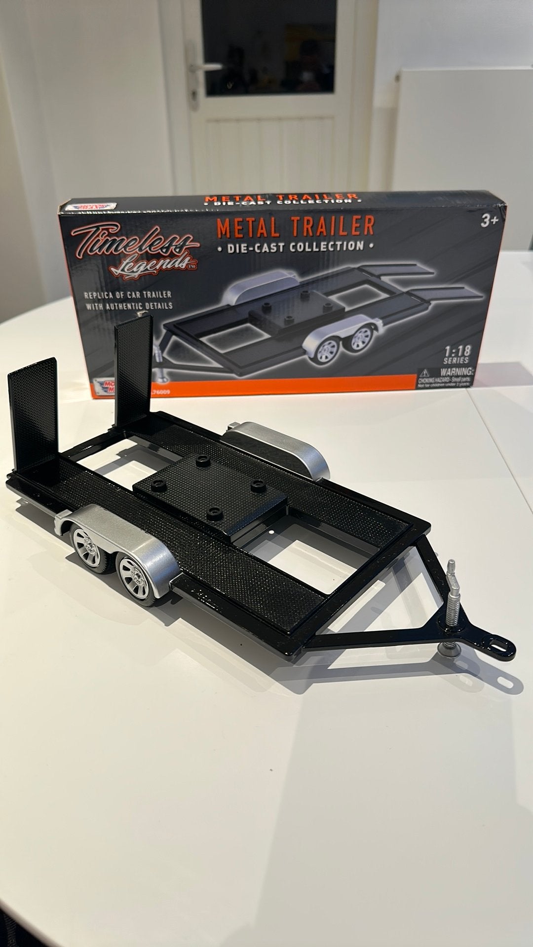 Remorque Double essieux 1/18 Metal, Enlèvement ou Envoi, Neuf, Autres types, Motormax