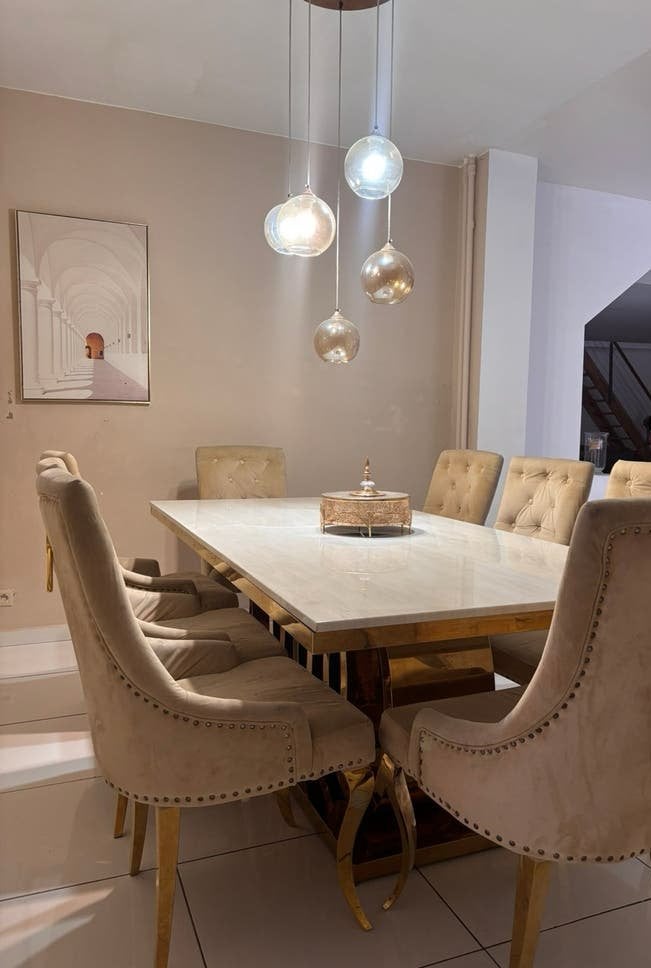 Salle à manger beige, Maison & Meubles, Enlèvement, Utilisé