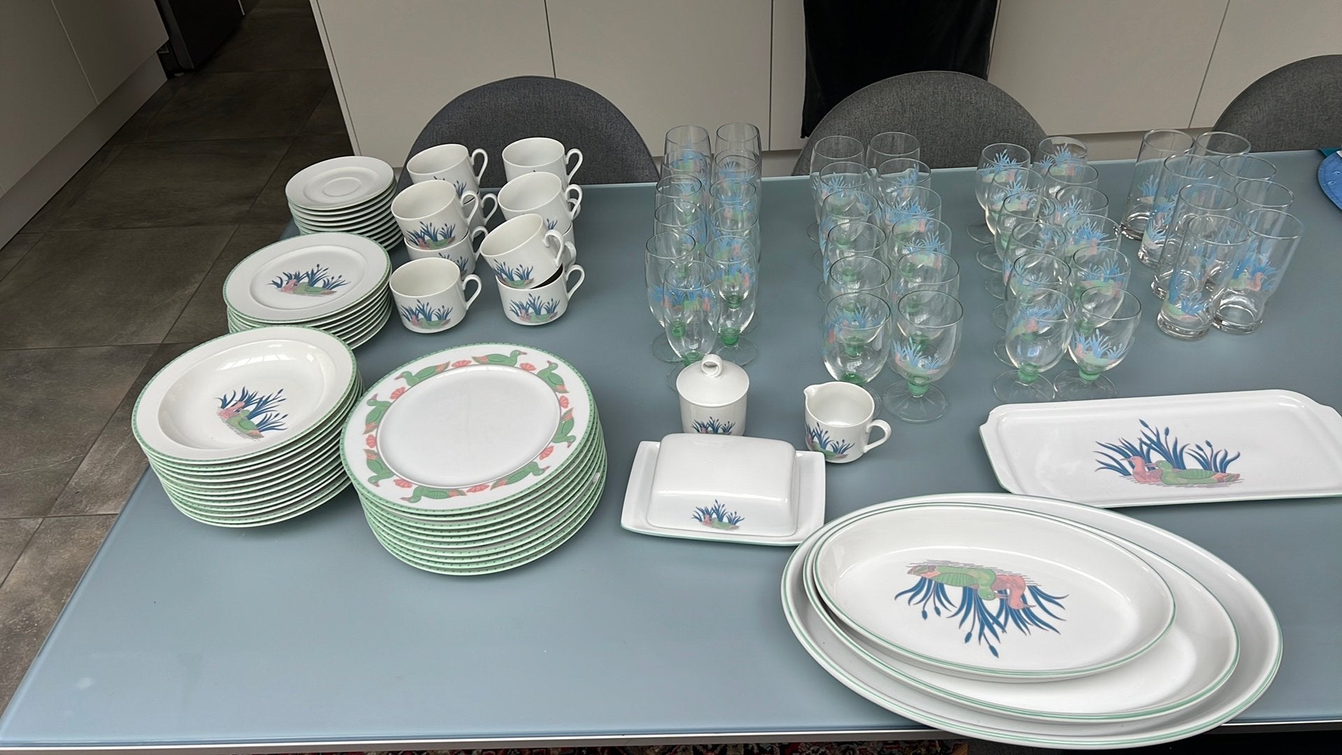 Eet - koffie en glasservies (creation ALPAC- Frankrijk), Ophalen, Gebruikt, Overige merken, Bord(en)