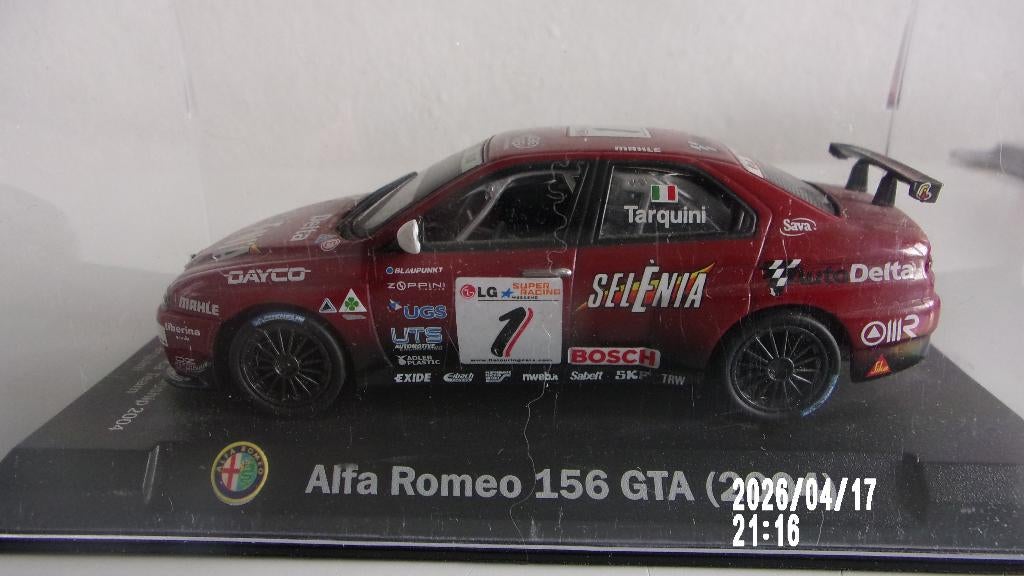 ALFA 156 GTA G.TARQUINI ETCC 2004.1/43 IMPEC,VITRINE, Enlèvement ou Envoi, Comme neuf, Voiture, Autres marques