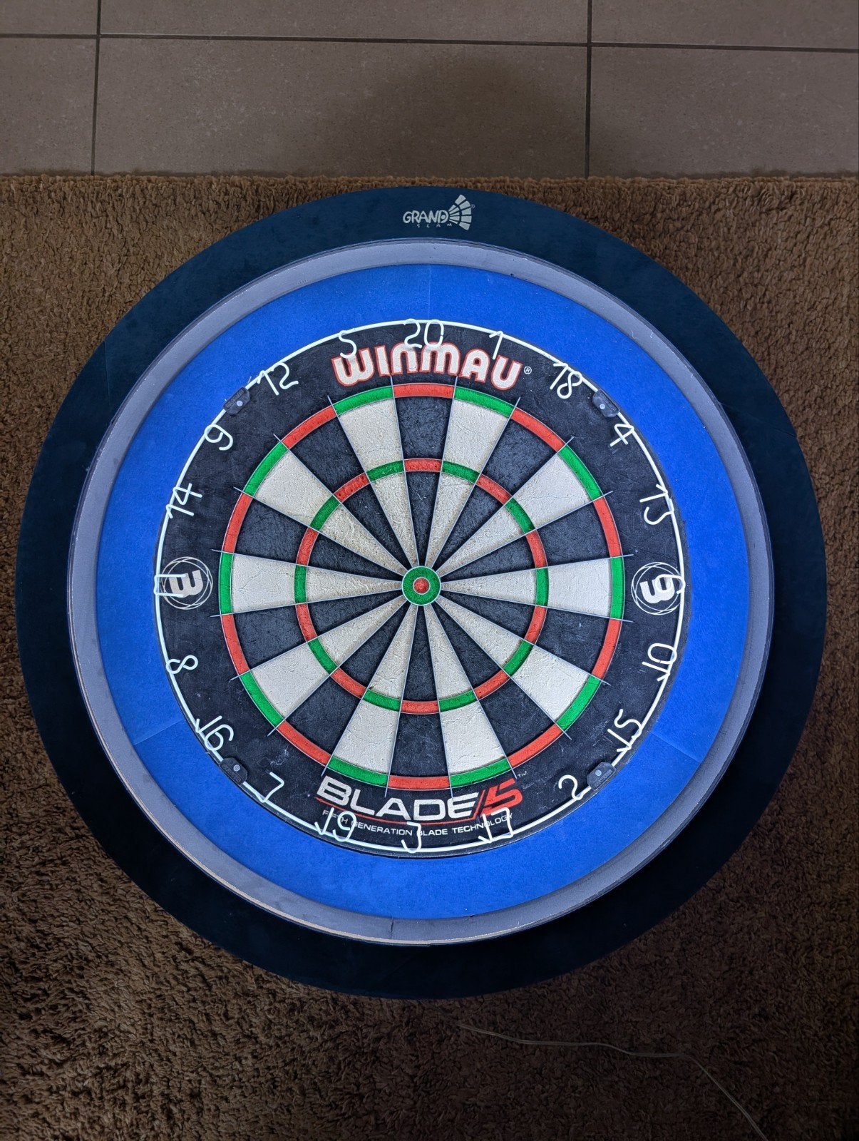 Grandslam darts verlichting ledring, Ophalen