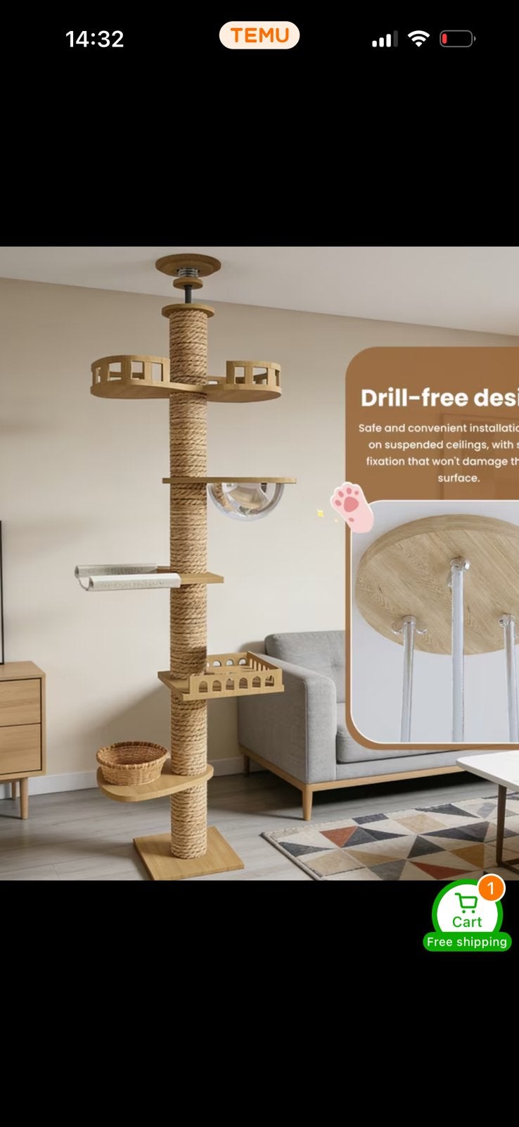 Krabpaal nieuw Ekeren, Animaux & Accessoires, Meubles griffoirs pour chats, Enlèvement, Comme neuf, Griffoir