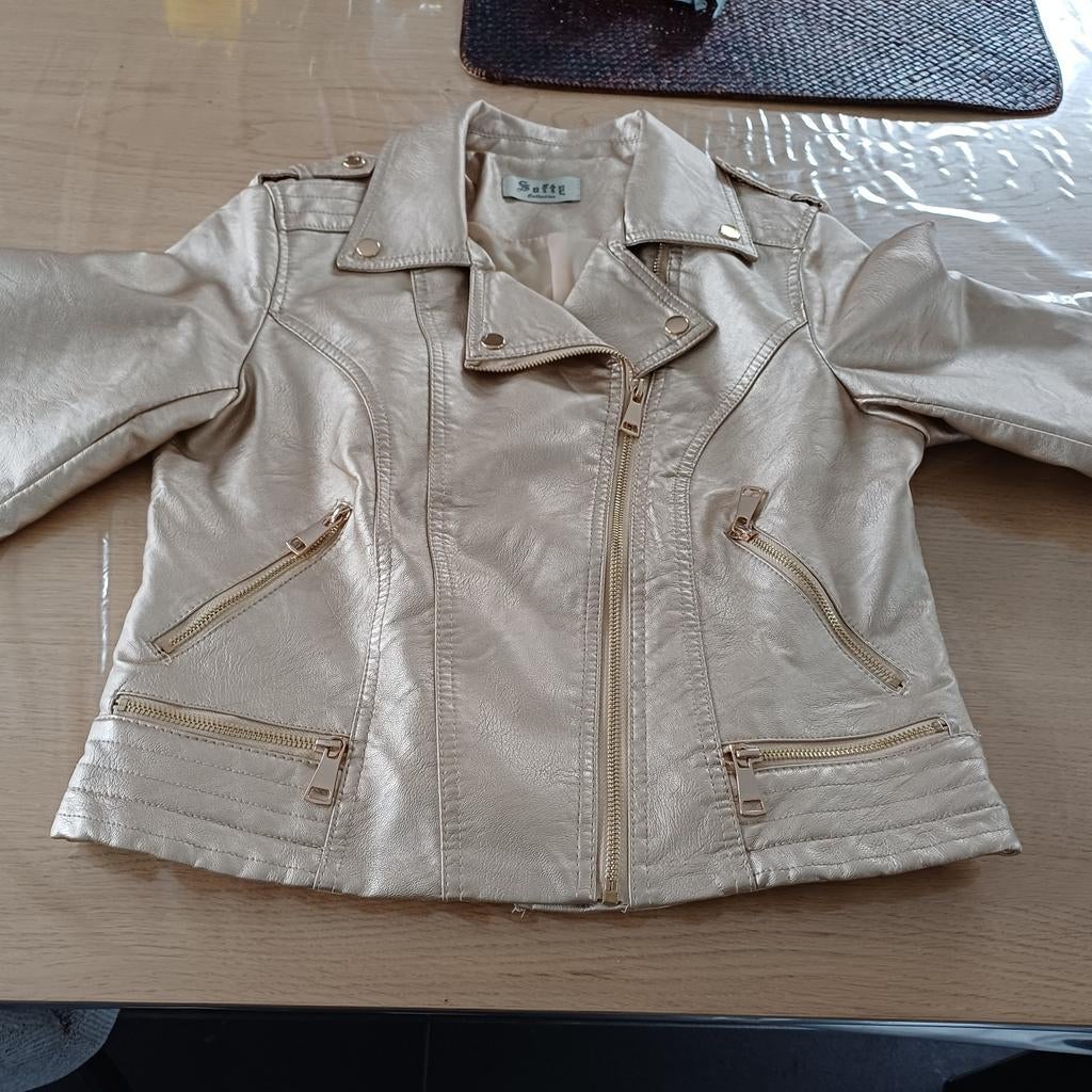 Perfecto doré simili cuir