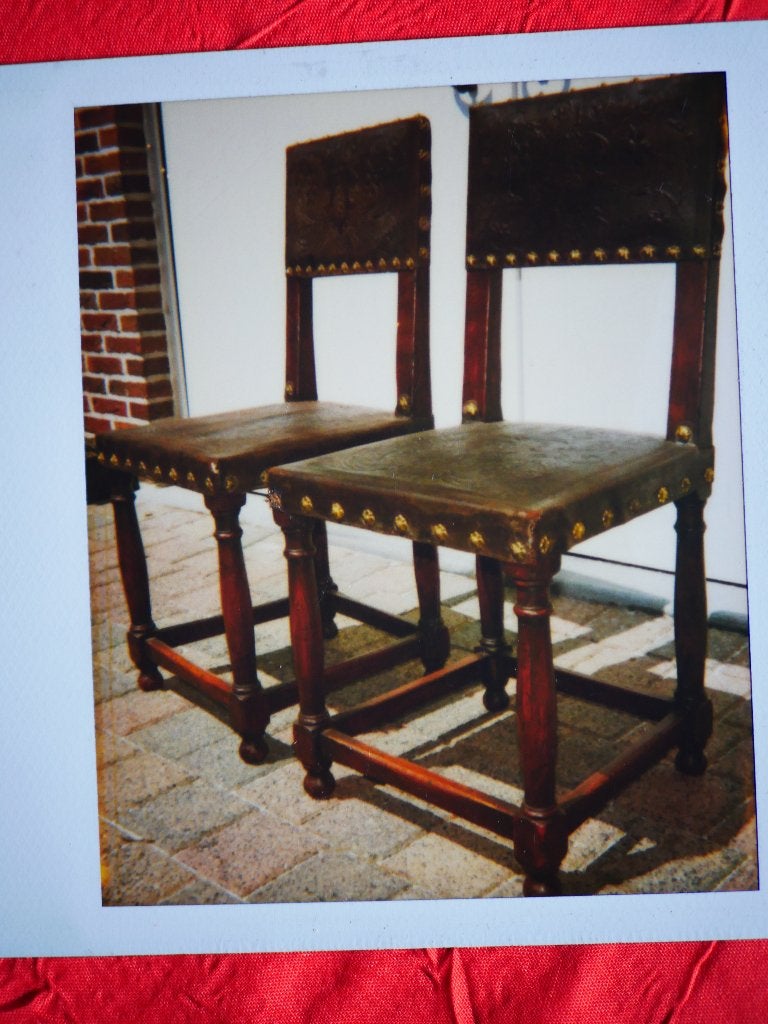 2 prachtige stoelen antwerpse renaissance, Overige onderwerpen, 50 - 100 cm, Handgemaakt, Hout