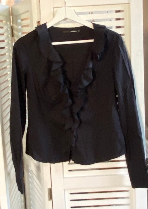Mooie zwarte katoenen blouse Melvin dames maat 40, Kleding | Dames, Verzenden, Zo goed als nieuw, Maat 38/40 (M)