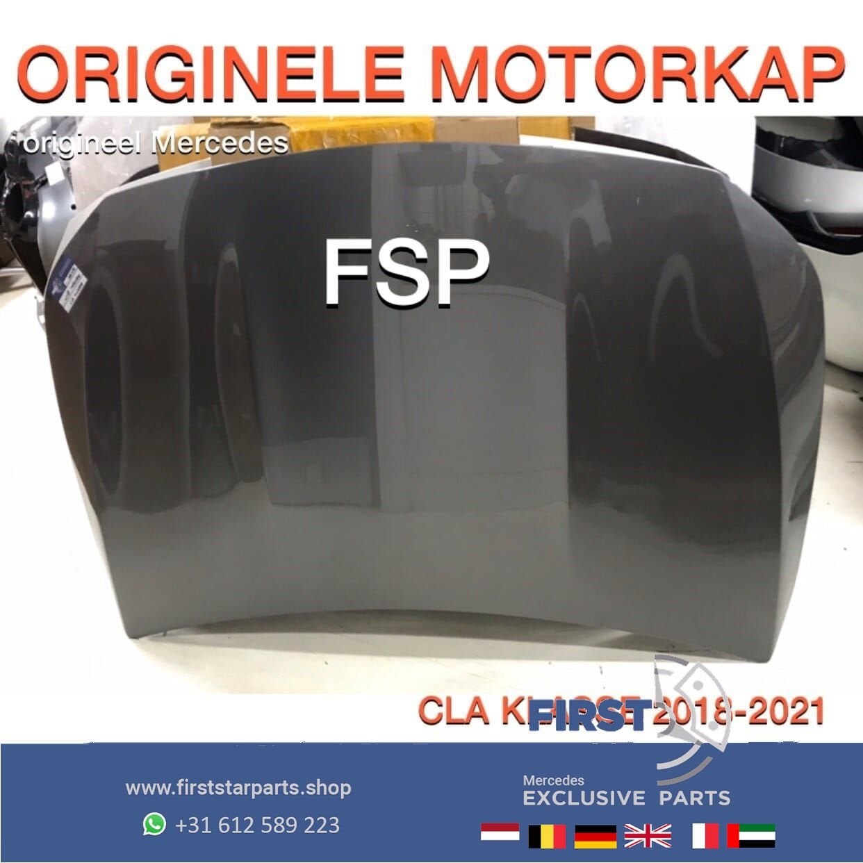 W118 CLA MOTORKAP ZWART WIT GRIJS ORIGINEEL Mercedes 2018-20, Utilisé, -, Capot moteur, Avant