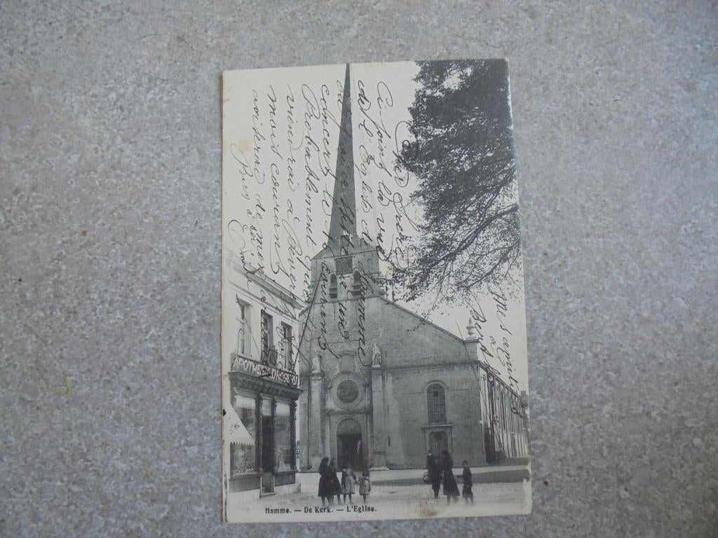 Oude Beschreven Postkaart Hamme De Kerk 1905, Verzenden