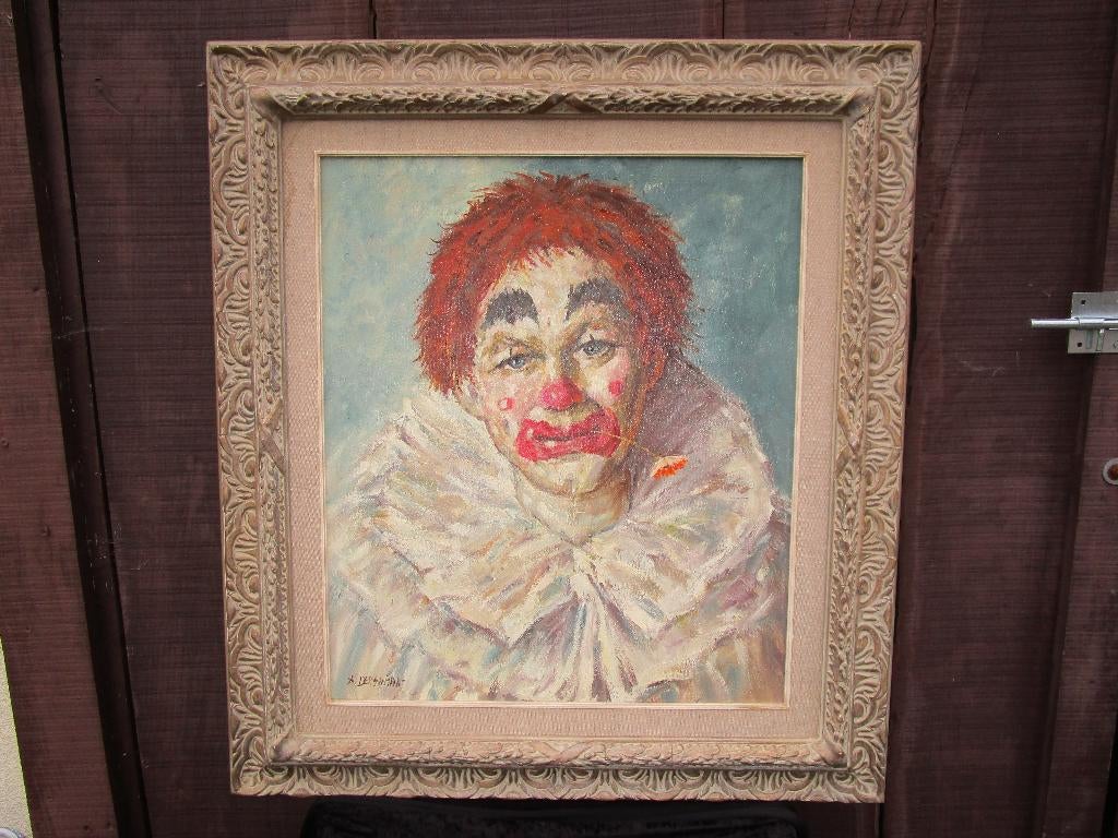 schilderij clown, Antiek en Kunst, Kunst | Schilderijen | Klassiek, Ophalen