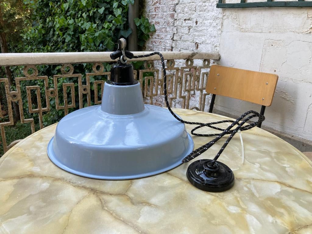 hanglamp emaille zangra dia 40cm Retro, Huis en Inrichting, Ophalen, Zo goed als nieuw, Metaal, Minder dan 50 cm