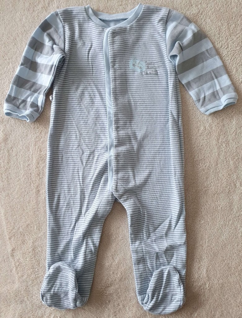 Pyjama grenouillère en coton bleu/gris - T9m - Absoba - NEUF, Kinderen en Baby's, Babykleding | Maat 74, Ophalen, Nieuw, Jongetje of Meisje