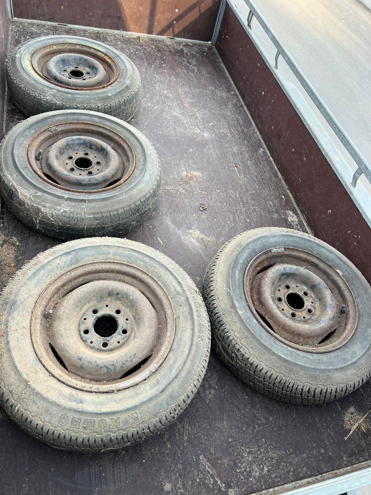 Set stalen velgen Mercedes W123 W114 W115, Auto-onderdelen, Banden en Velgen, Ophalen, 14 inch, Velg(en)