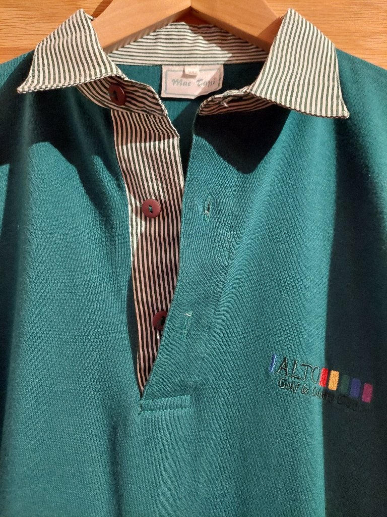 Polo vert à col rayé pour homme - XL, Neuf, Enlèvement ou Envoi, Taille 56/58 (XL), Golf & Country Club ALTO