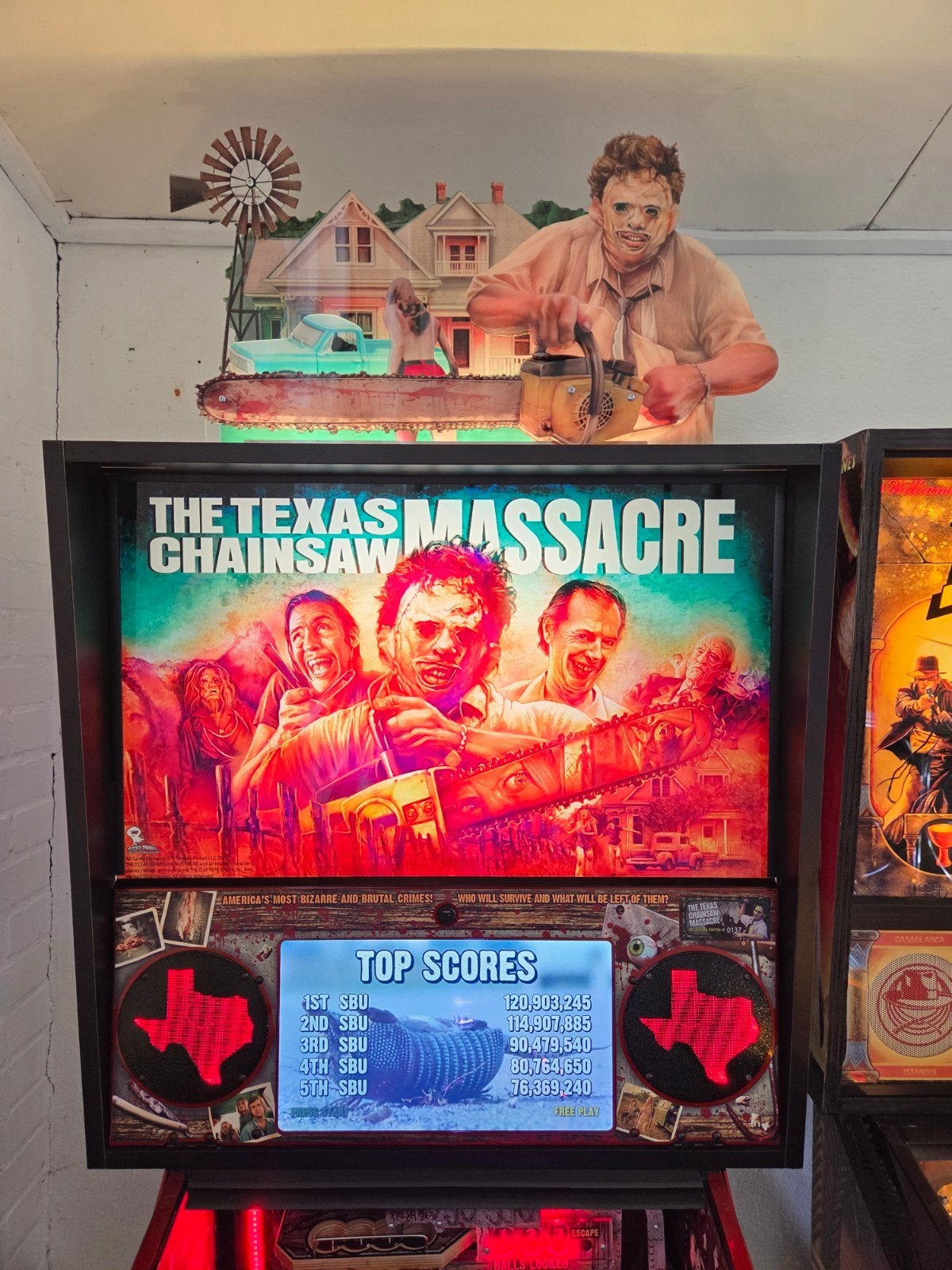 HUO Texas Chainsaw Masacre, Verzamelen, Automaten | Flipperkasten, Overige typen, Overige soorten, Zo goed als nieuw, Ophalen