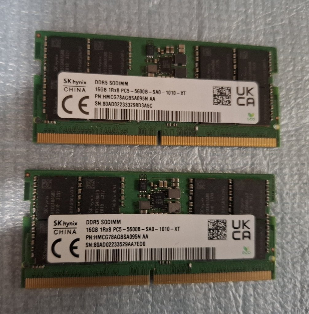 32gb SODIMM (2x Dual 16gb Kit) DDR5 5600 : SK-Hynix (nieuw), Computers en Software, RAM geheugen, 32 GB, Info@retrogamed.be, Ophalen of Verzenden