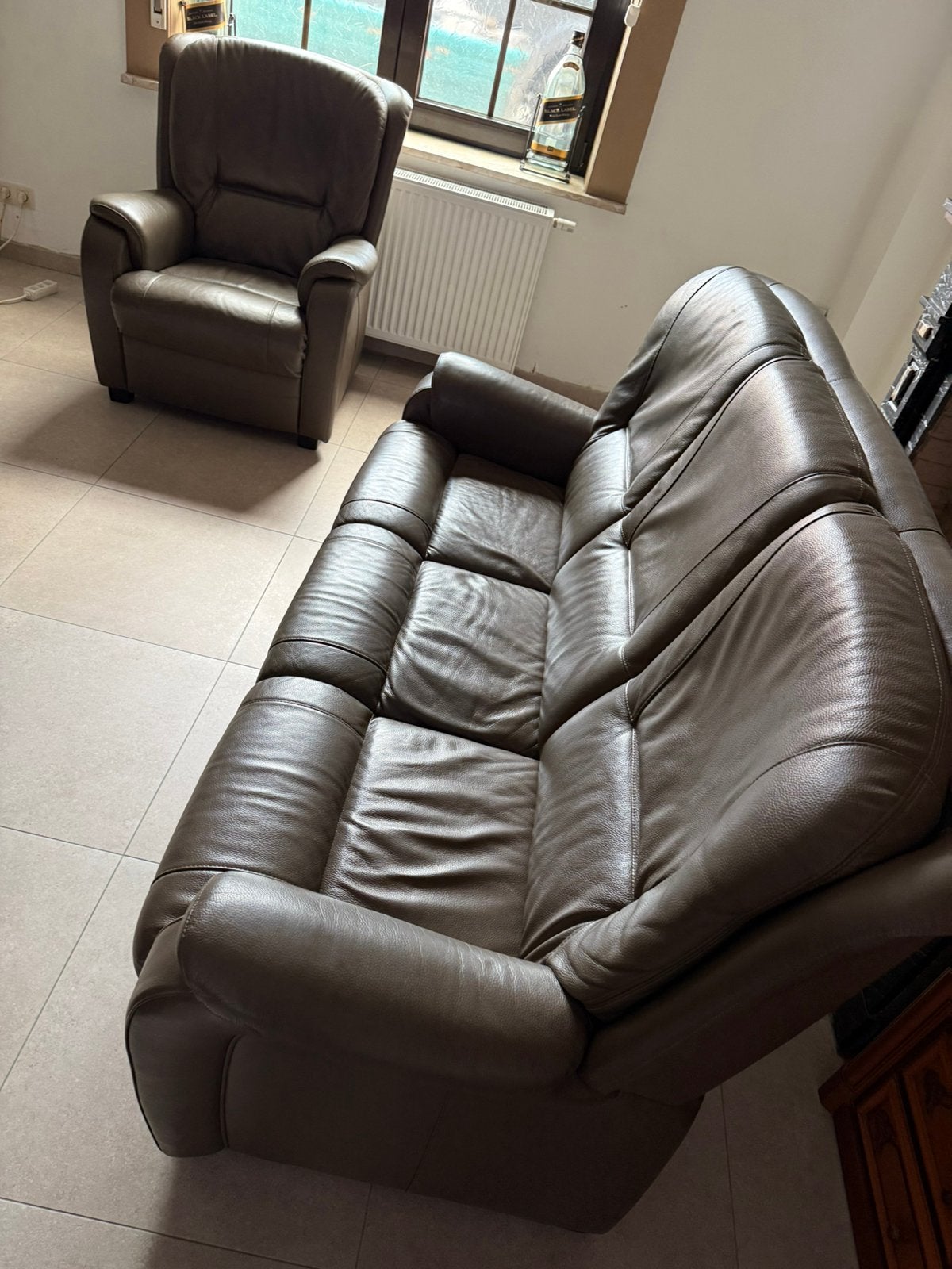 Canapé marron (Négociable), Enlèvement ou Envoi, Utilisé, Cuir, Classique