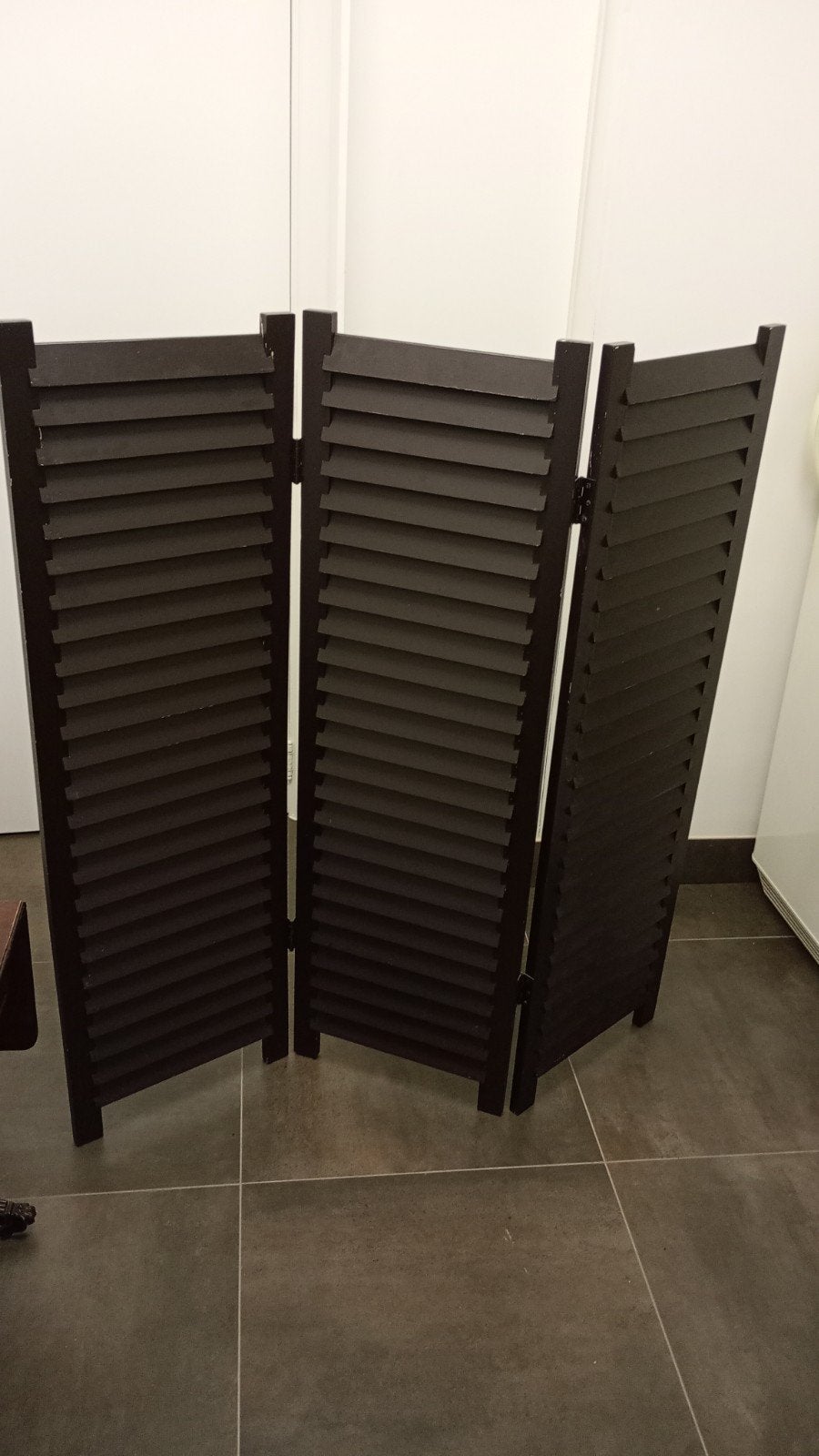 Kamerscherm hout 1m30 hoog, 3 luiken (zwaar), Ophalen