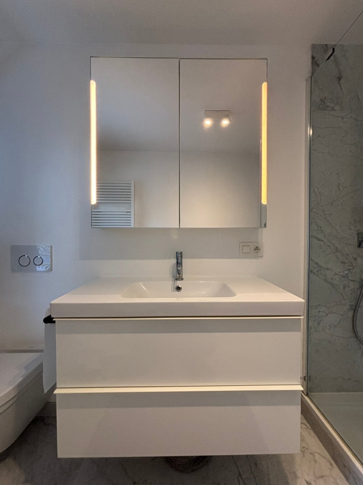 Badkamermeubel lavabo, Huis en Inrichting, Badkamer | Badkamermeubels, Ophalen, Gebruikt, Spiegelkast