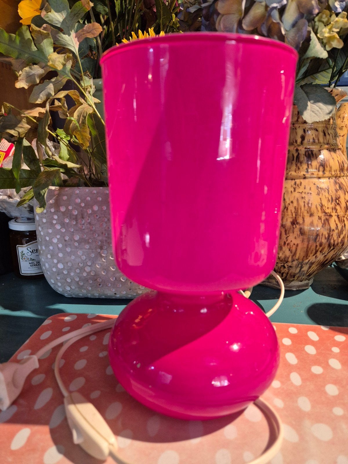 felroze Lykta lampje Ikea vintage, Ophalen, Glas, IKEA, Vintage