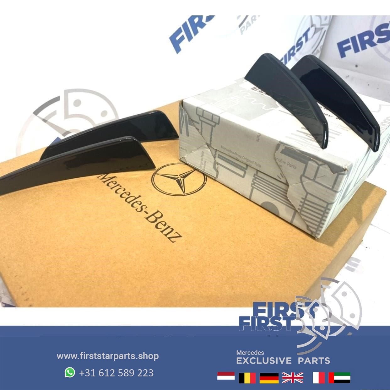 45 63 AMG VOORBUMPER SPLITTER A45S CLA45S C63 E63 GLA45S GLC, Auto-onderdelen, Gebruikt, Voor, Ophalen of Verzenden, -