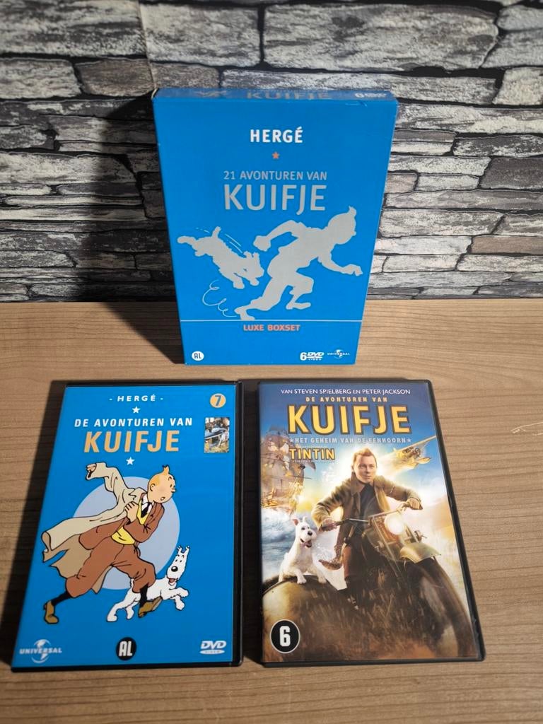 Mooie Dvd box van Kuifje met 6 films nummer 7 en Tin Tin, Enlèvement ou Envoi