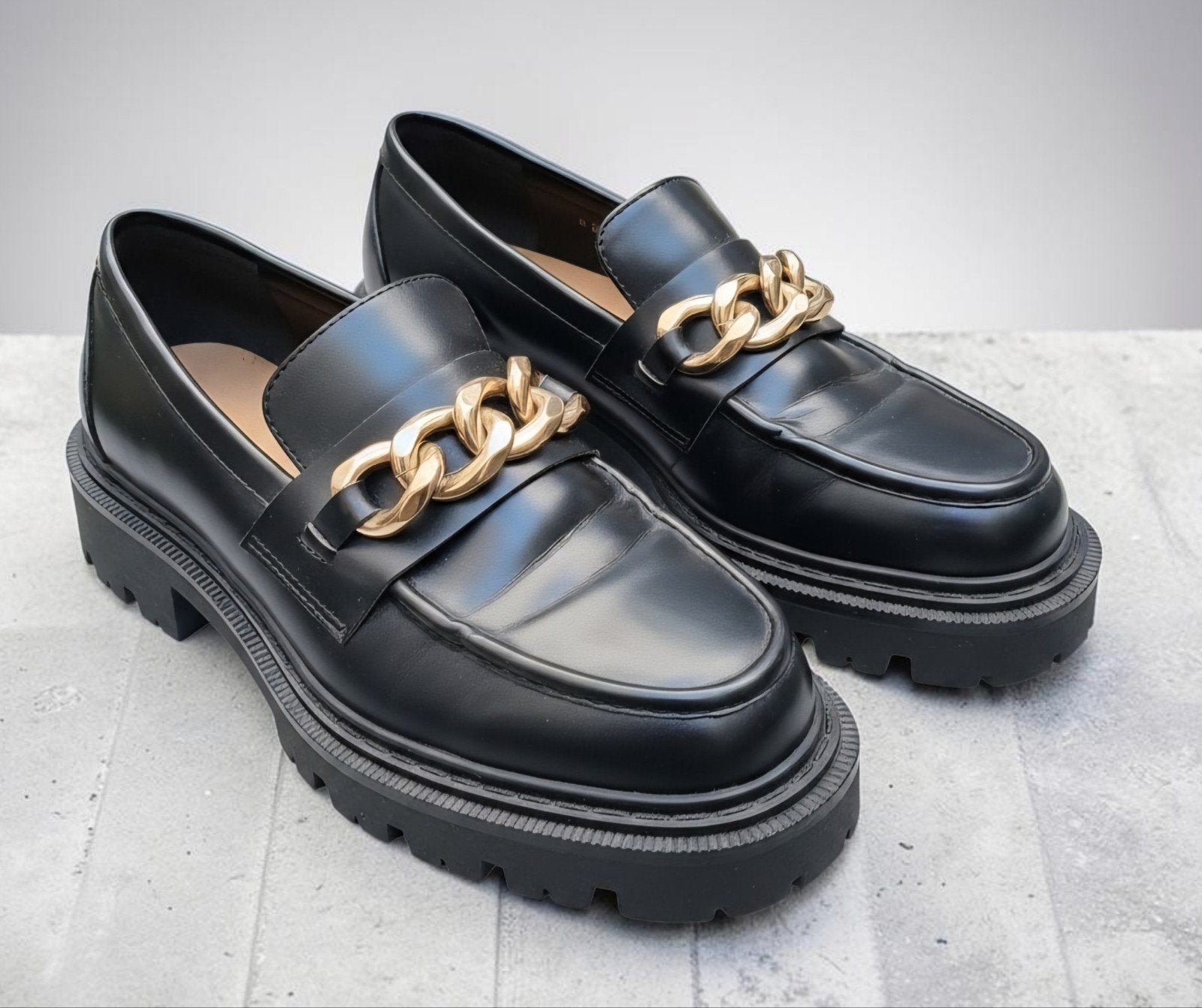 H&M Zwarte Chunky Loafers Maat 39, Kleding | Dames, Schoenen, H&M, Ophalen of Verzenden, Zo goed als nieuw, Instappers