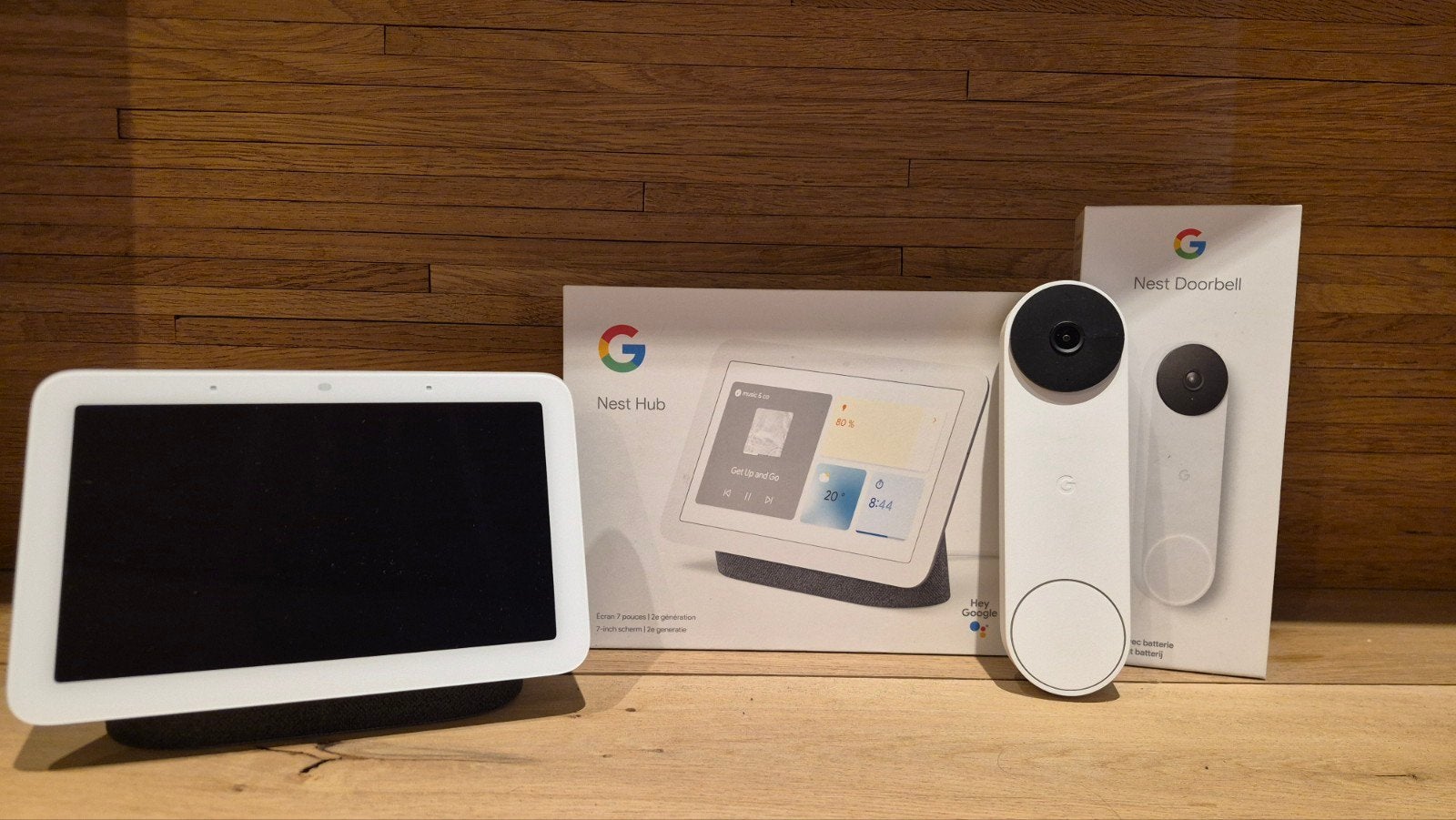 Google Doorbell + Google Hub 2de generatie., Ophalen, Compatibel met smartphone, Zo goed als nieuw, Bedraad