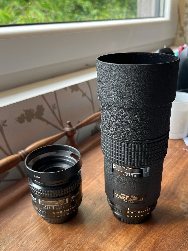 Nikon AF180mm 2.8 en 35mm AF F2 NIKKOR, Audio, Tv en Foto, Ophalen of Verzenden, Gebruikt, Nikon