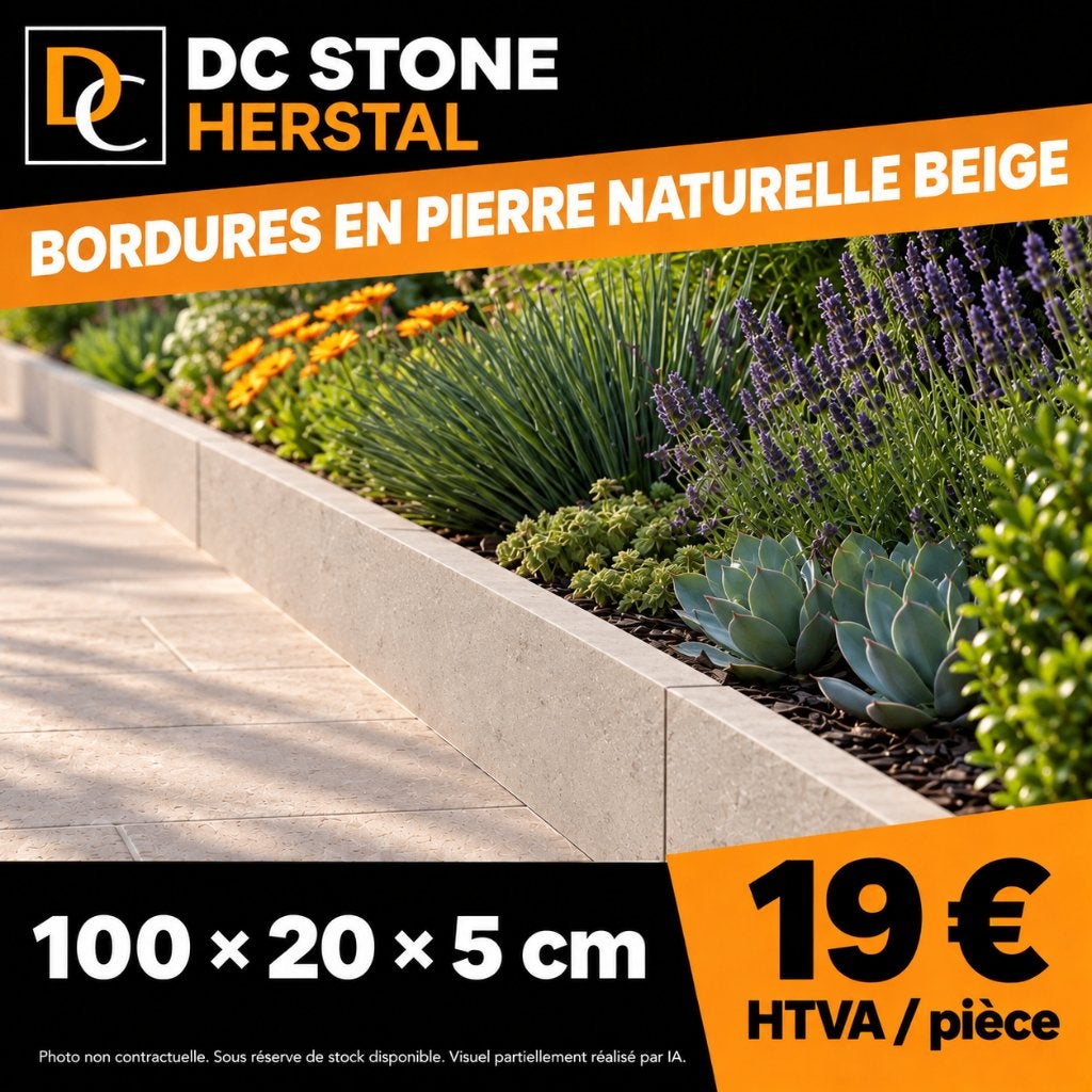 Beige natuurstenen platen en borders PROMO, Ophalen, Nieuw, Natuurstenen