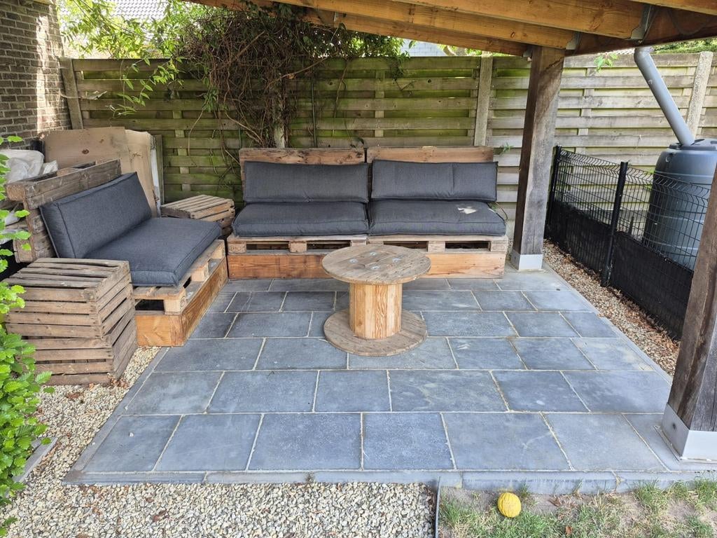 Lougeset tuin uit paletten met kussens, Enlèvement, Bois