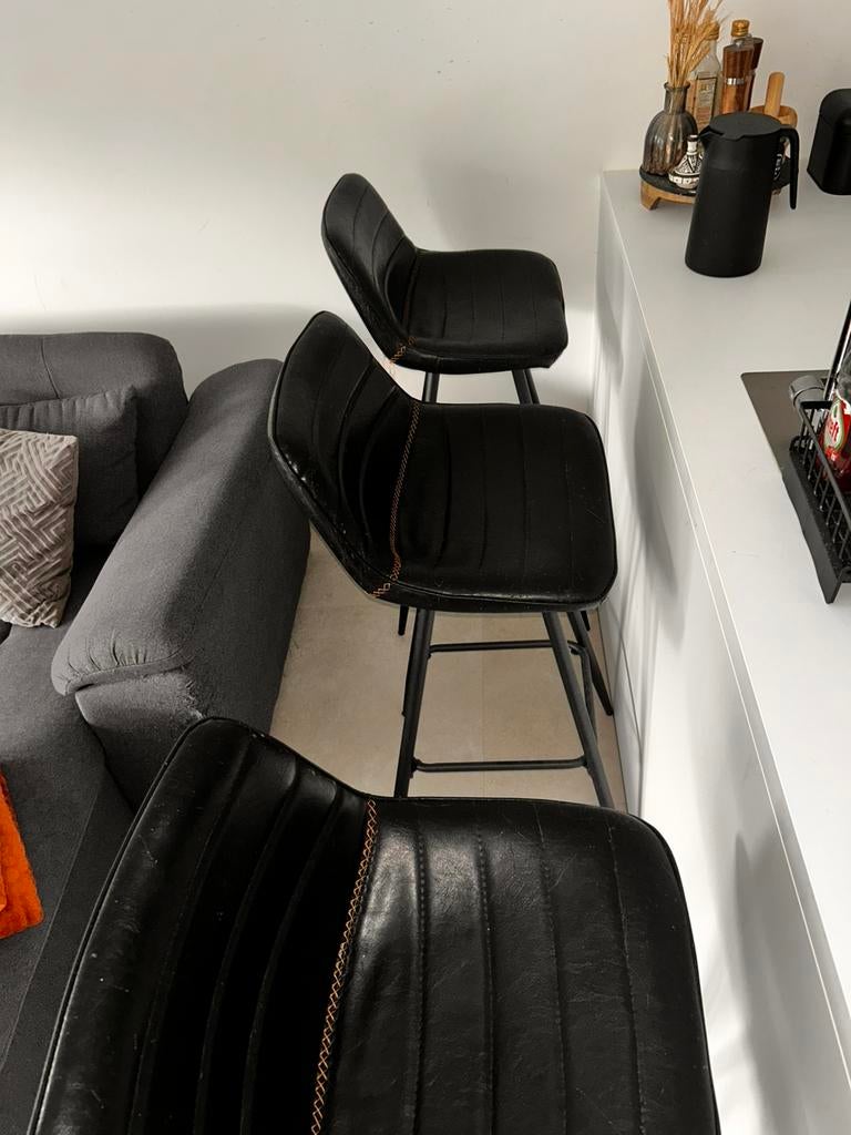 Trois tabourets de bar., Maison & Meubles, Tabourets de bar, Comme neuf, Enlèvement