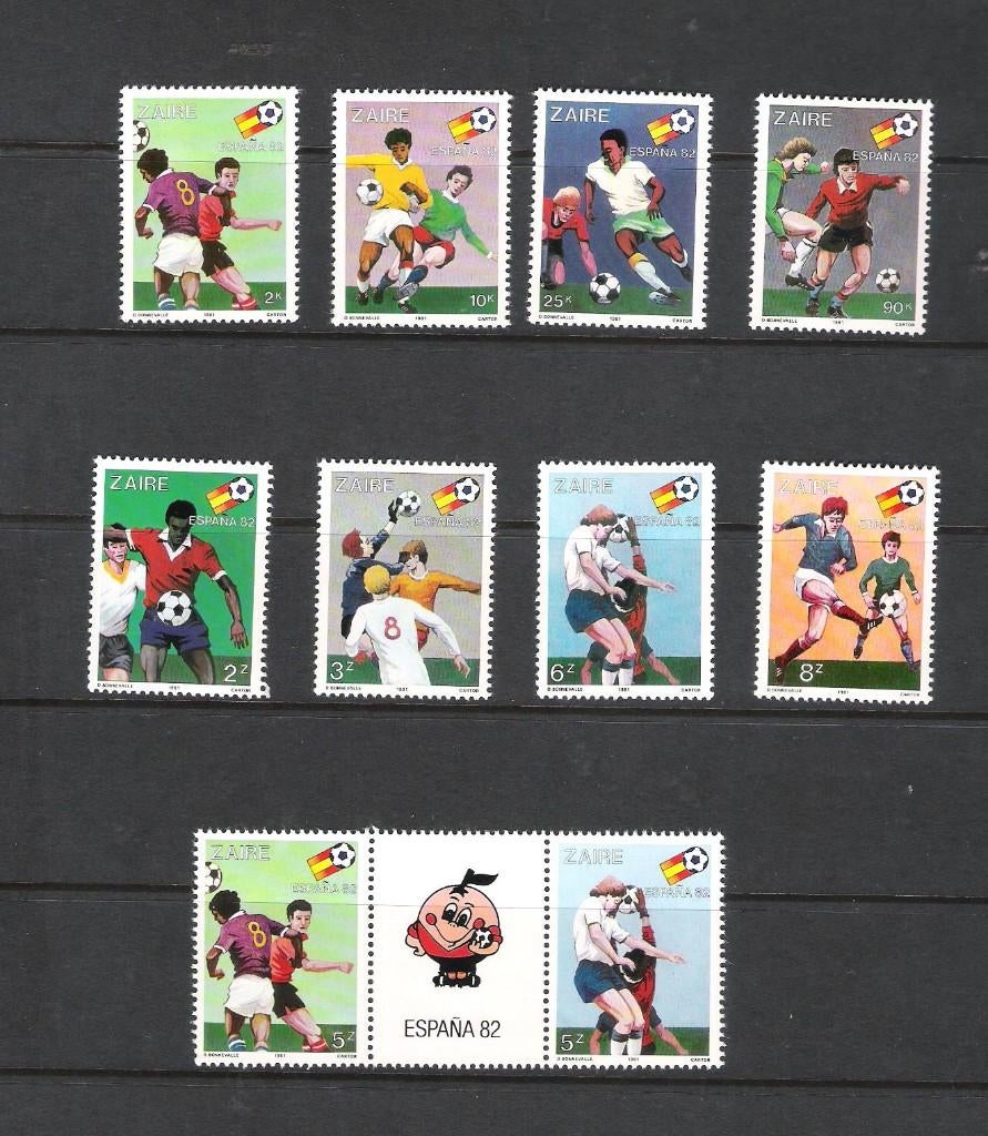 Zaïre 1981 Wereldbeker Voetbal "ESPANA 82" **, Postzegels en Munten, Ophalen of Verzenden, Overige landen, Postfris
