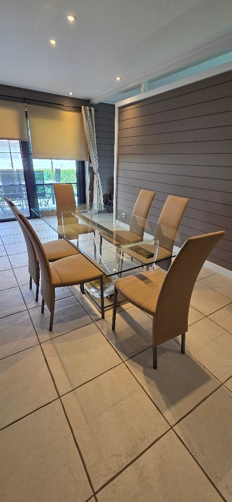 Table en verre et 6 chaises, Enlèvement, Utilisé, 4 à 6 chaises