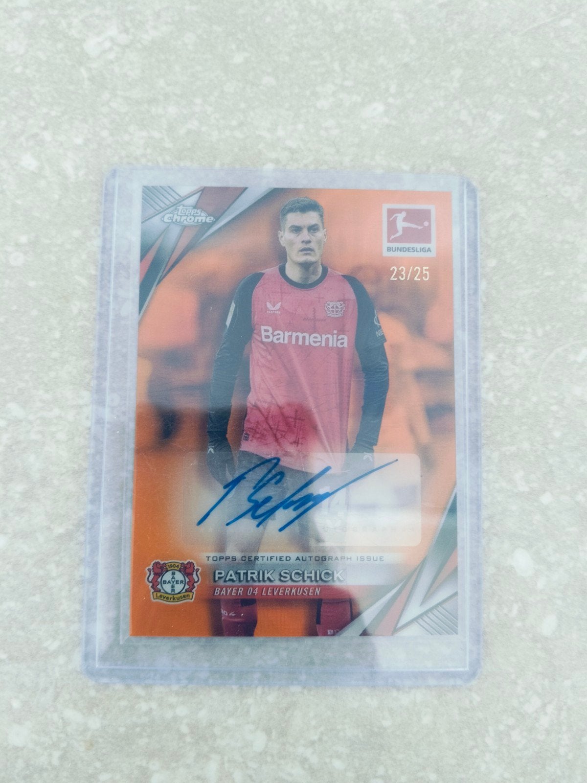 topps Chrome Bundesliga Patrick Schick autograph genummerd, Verzamelen, Ophalen of Verzenden