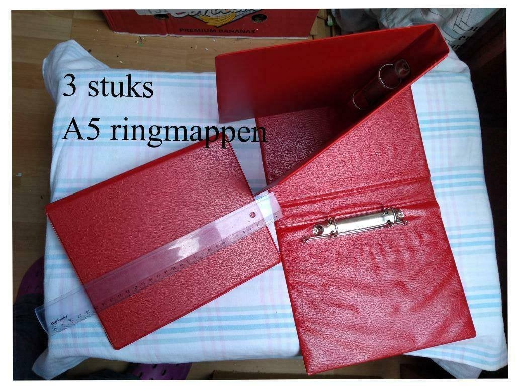 3 rode A5 ringmappen 2 ringen +nieuw+, Ophalen of Verzenden, Nieuw