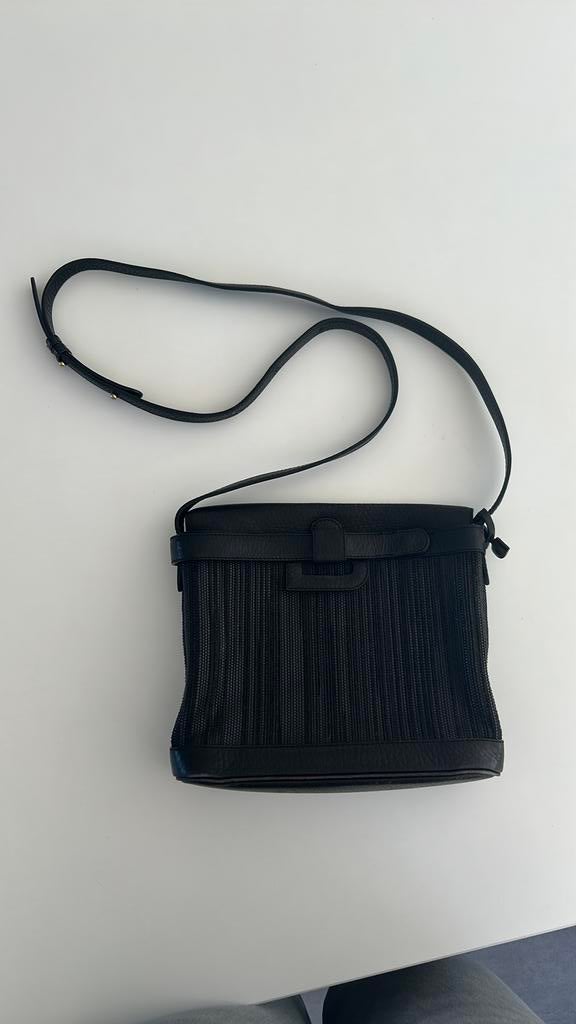 Delvaux toile de cuir zwart, Enlèvement, Utilisé, Noir