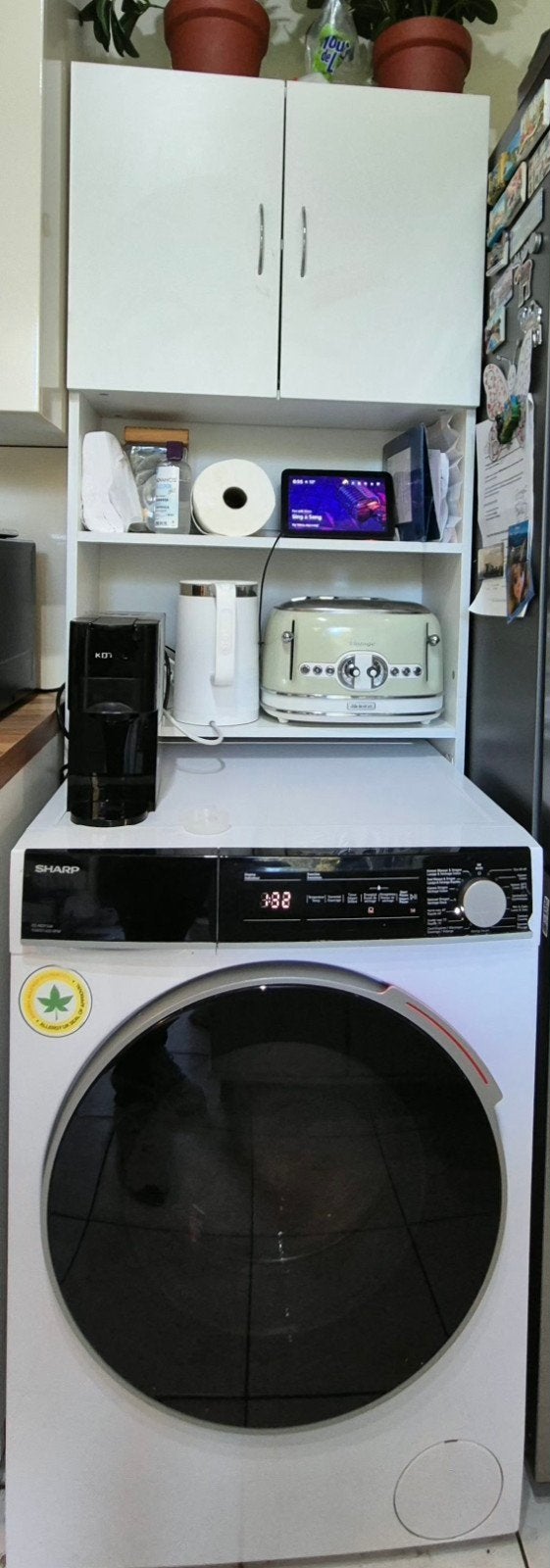 Lave-linge séchant SHARP ES-ND914W – 9/6 kg – 1400 tours, Electroménager, 6 à 8 kg, Enlèvement, Comme neuf, 90 à 95 cm