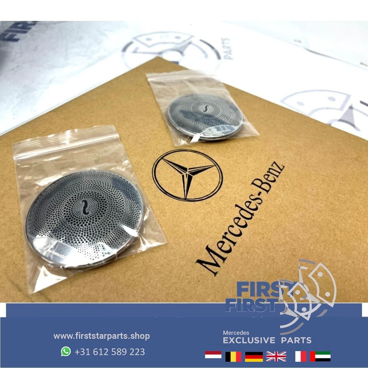 AMG BURMESTER SPEAKER COVERS Mercedes C E KLASSE CHROOM EMBL, Utilisé, -, -, Enlèvement ou Envoi