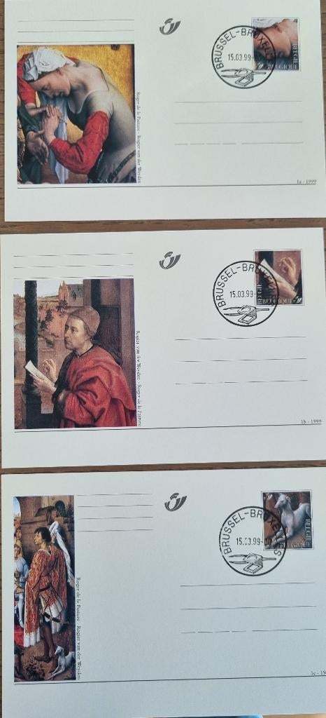3 x Briefkaart Carte Postale Rogier Van Der Weyden  Pasteur, Ophalen of Verzenden, 1980 tot heden, Ongelopen